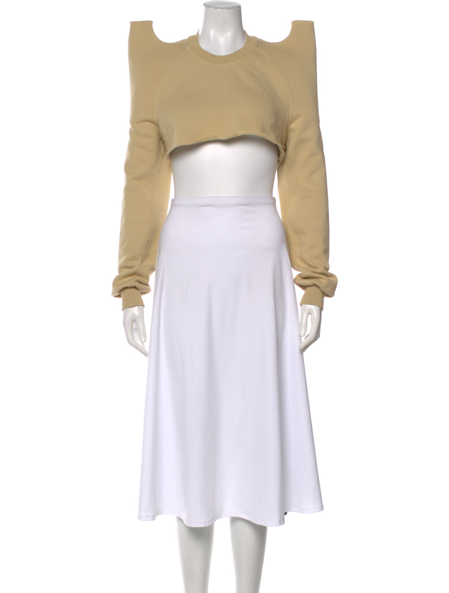 Rick Owens Drkshdw Crew Neck Long Sleeve Crop Top