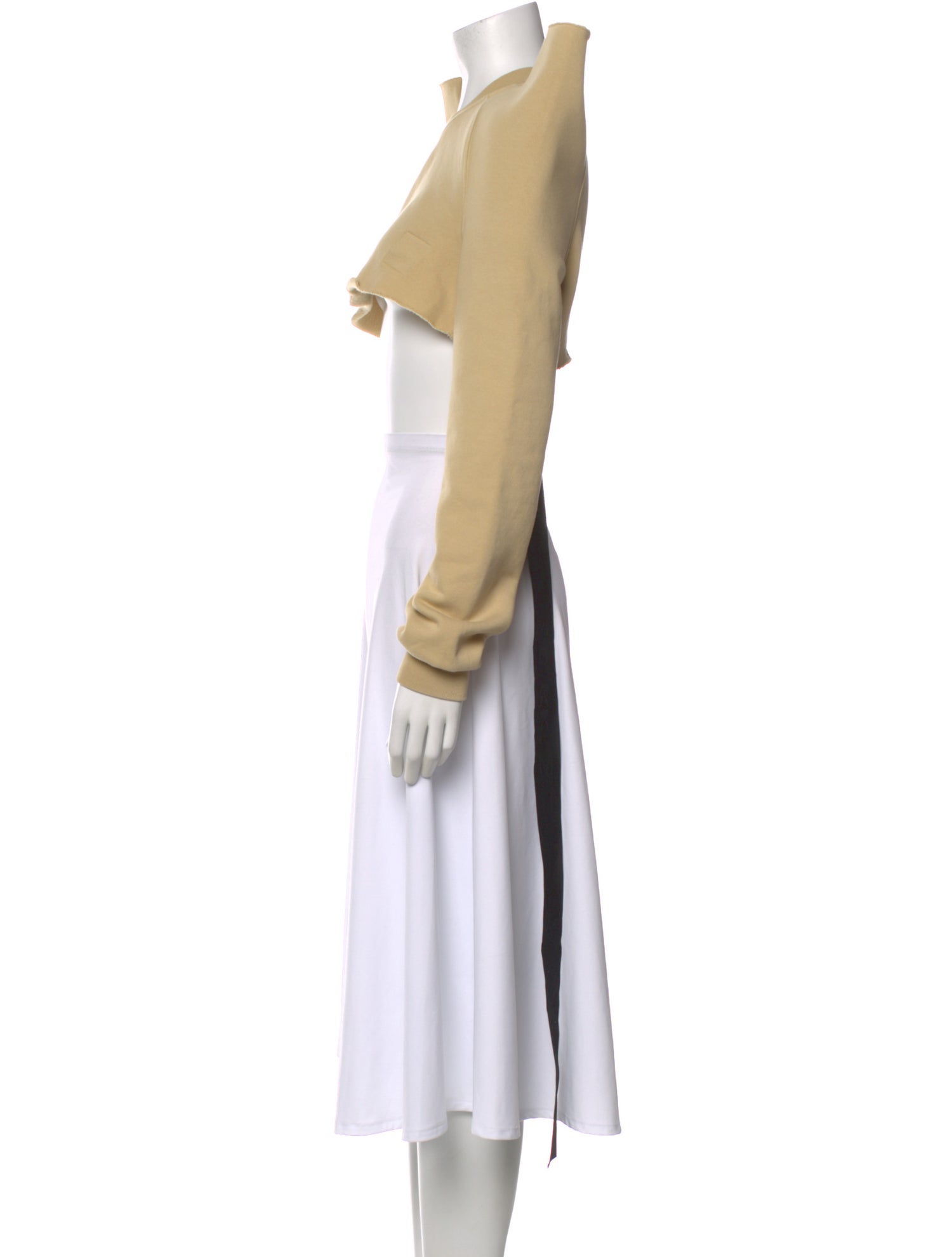Rick Owens Drkshdw Crew Neck Long Sleeve Crop Top