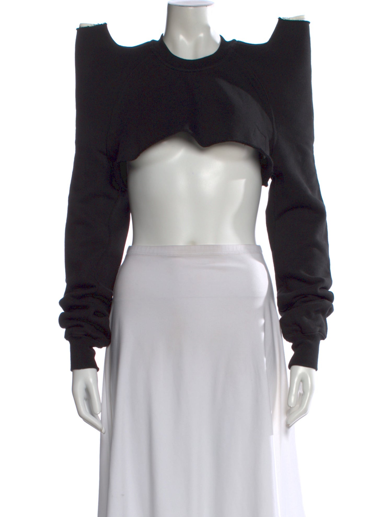 Rick Owens Drkshdw Crew Neck Long Sleeve Crop Top