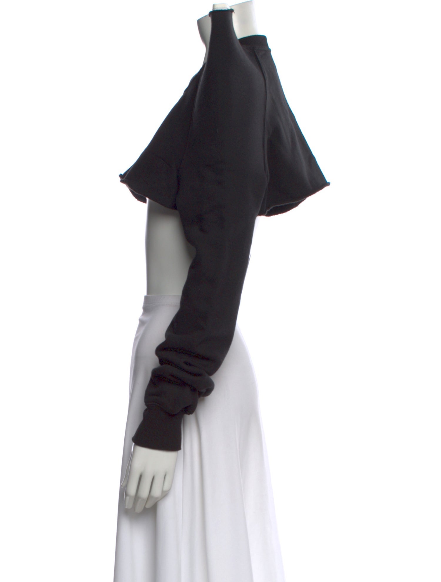 Rick Owens Drkshdw Crew Neck Long Sleeve Crop Top