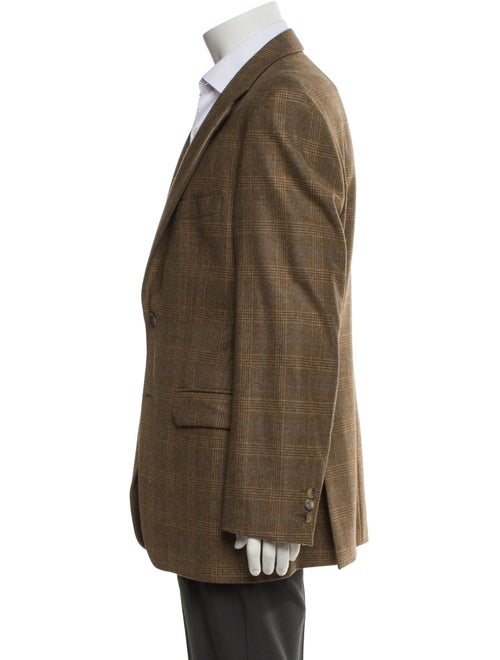 DAKS Wool Plaid Print Blazer