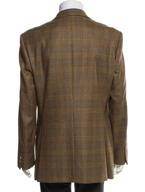 DAKS Wool Plaid Print Blazer