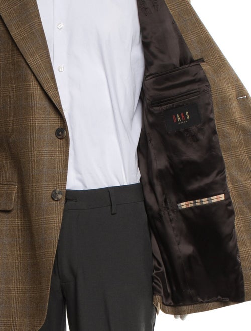 DAKS Wool Plaid Print Blazer