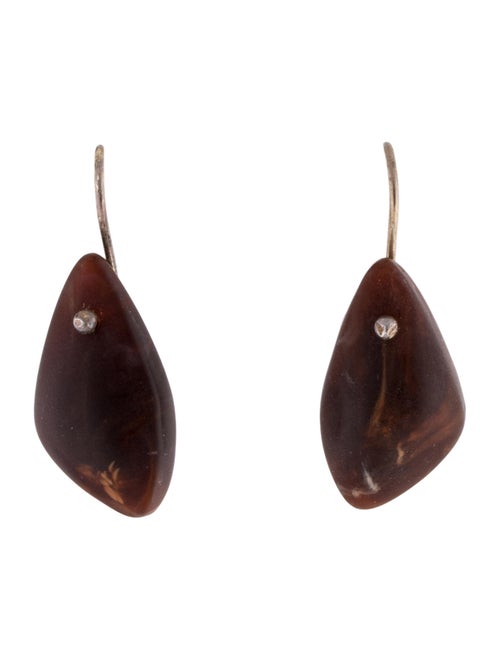 Dinosaur Designs Resin Drop Earrings Silver