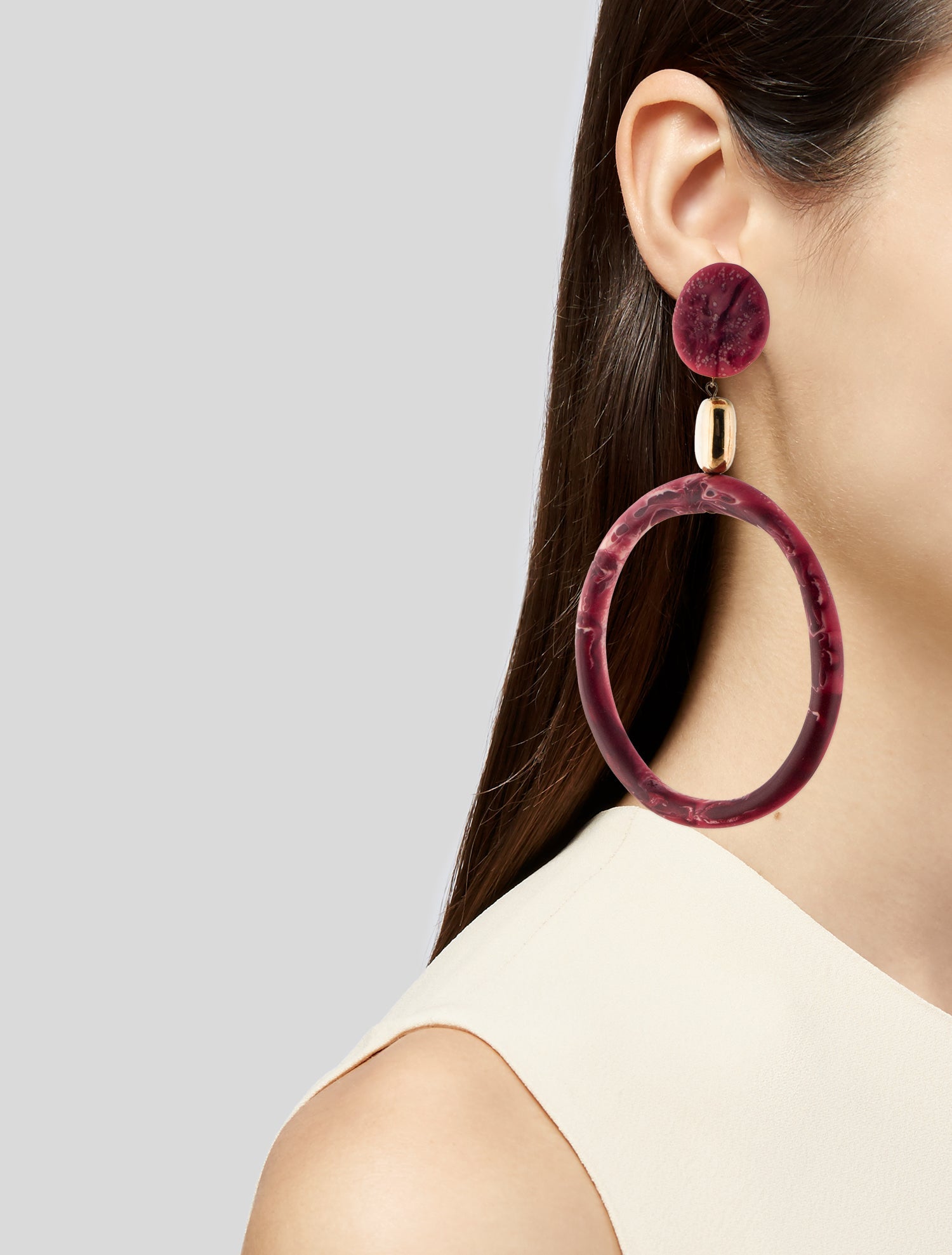 Dinosaur Designs Resin Hoop Drop Earrings