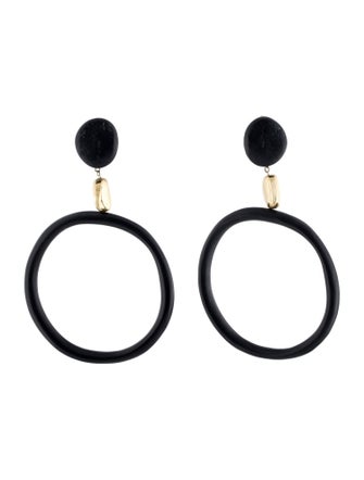 Dinosaur Designs Resin Clip-On Hoop Drop Earrings