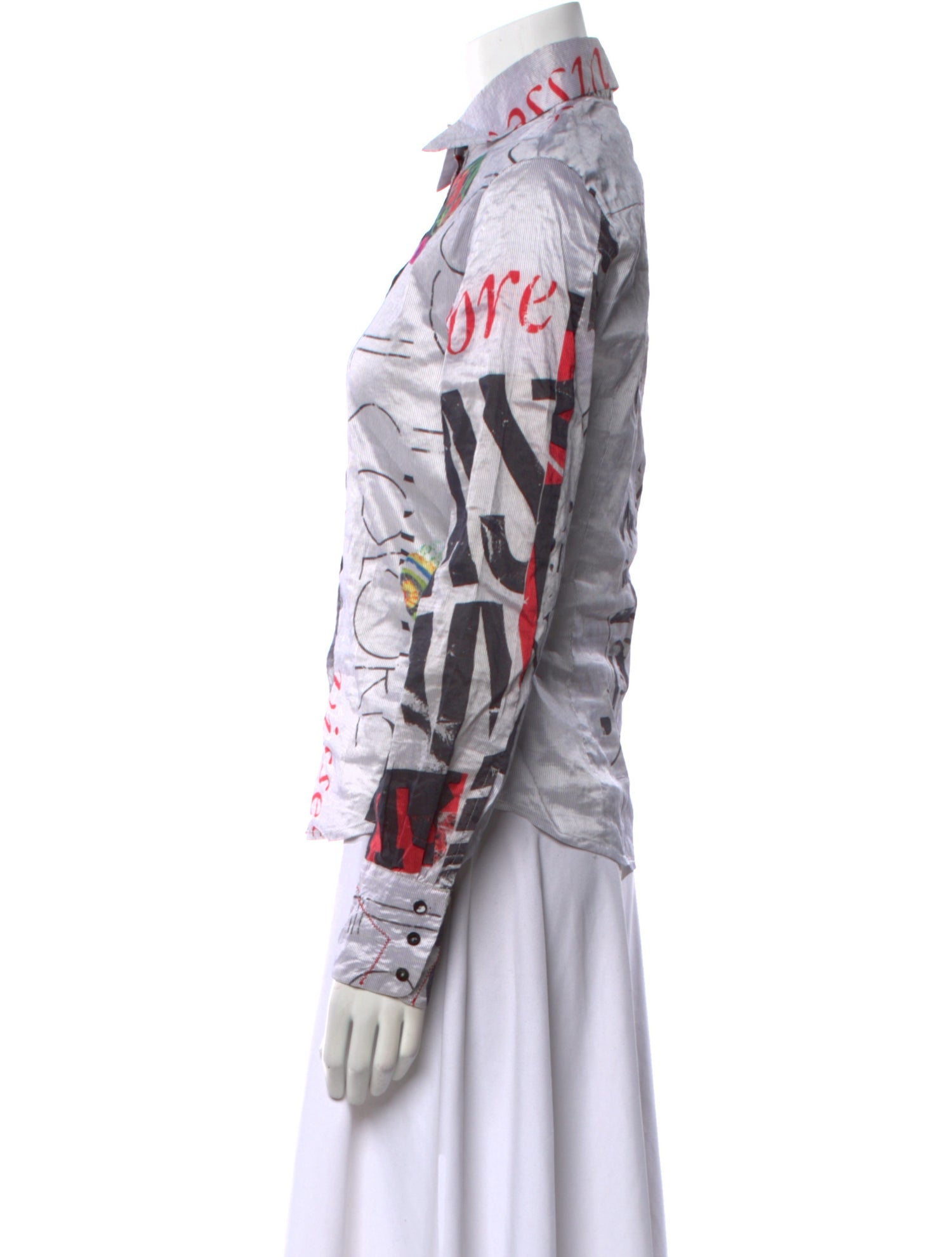 Desigual Printed Long Sleeve Button-Up Top