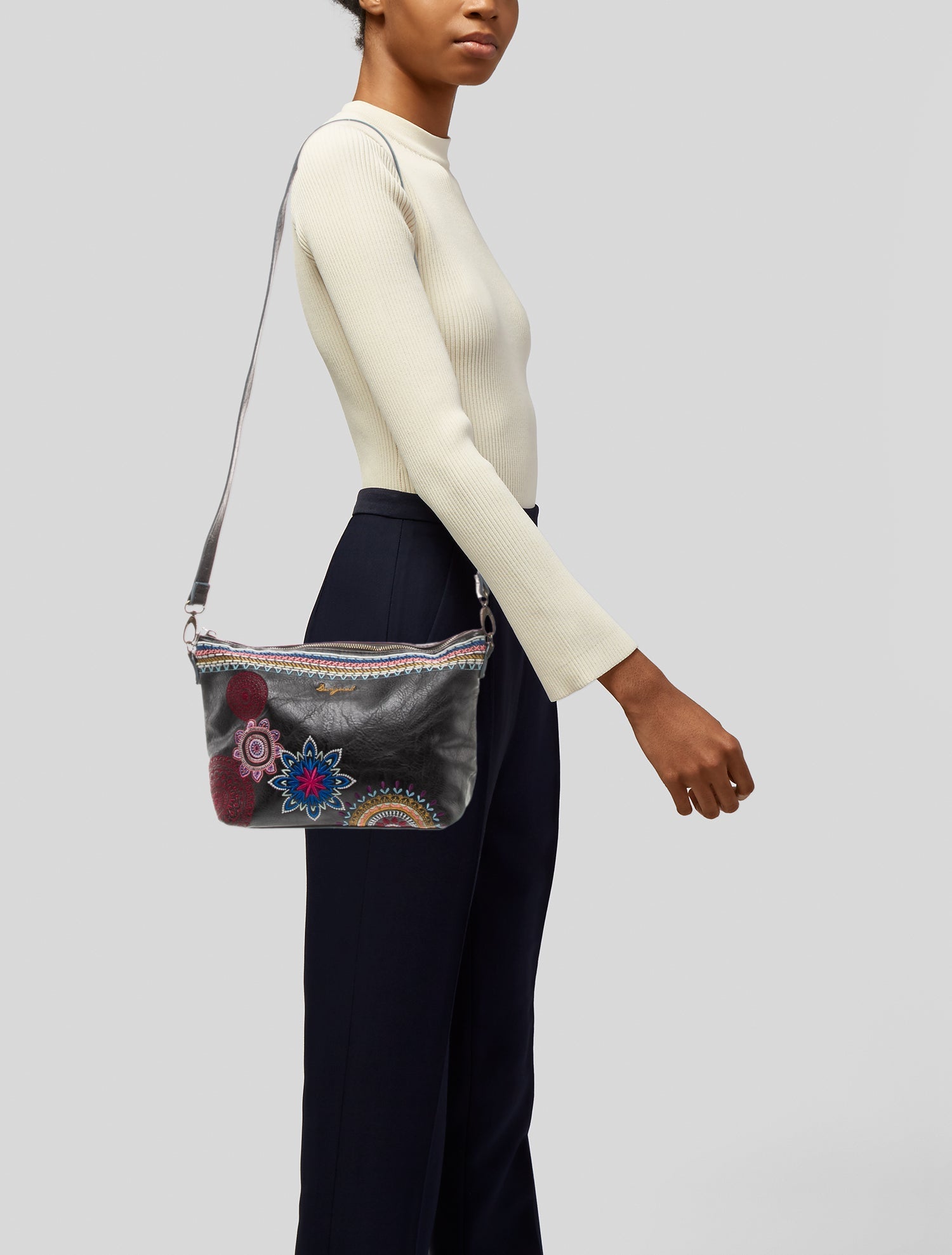 Desigual Leather Messenger Bag