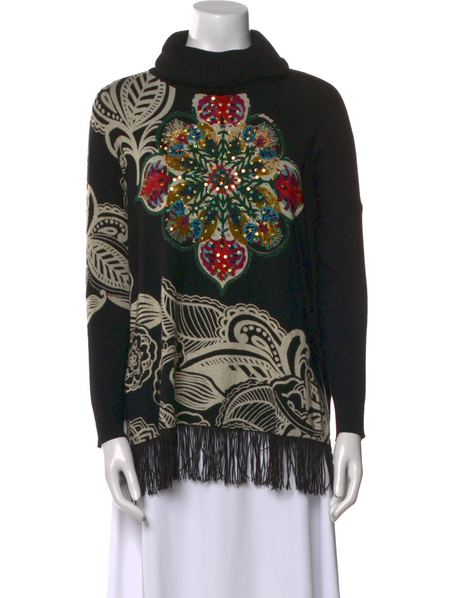Desigual Printed Turtleneck Sweater