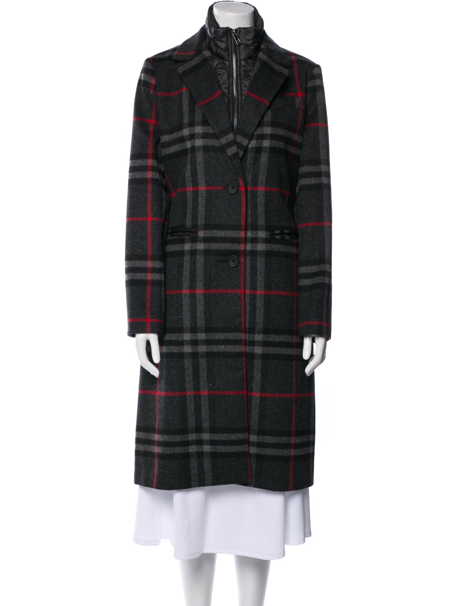 Desigual Plaid Print Coat