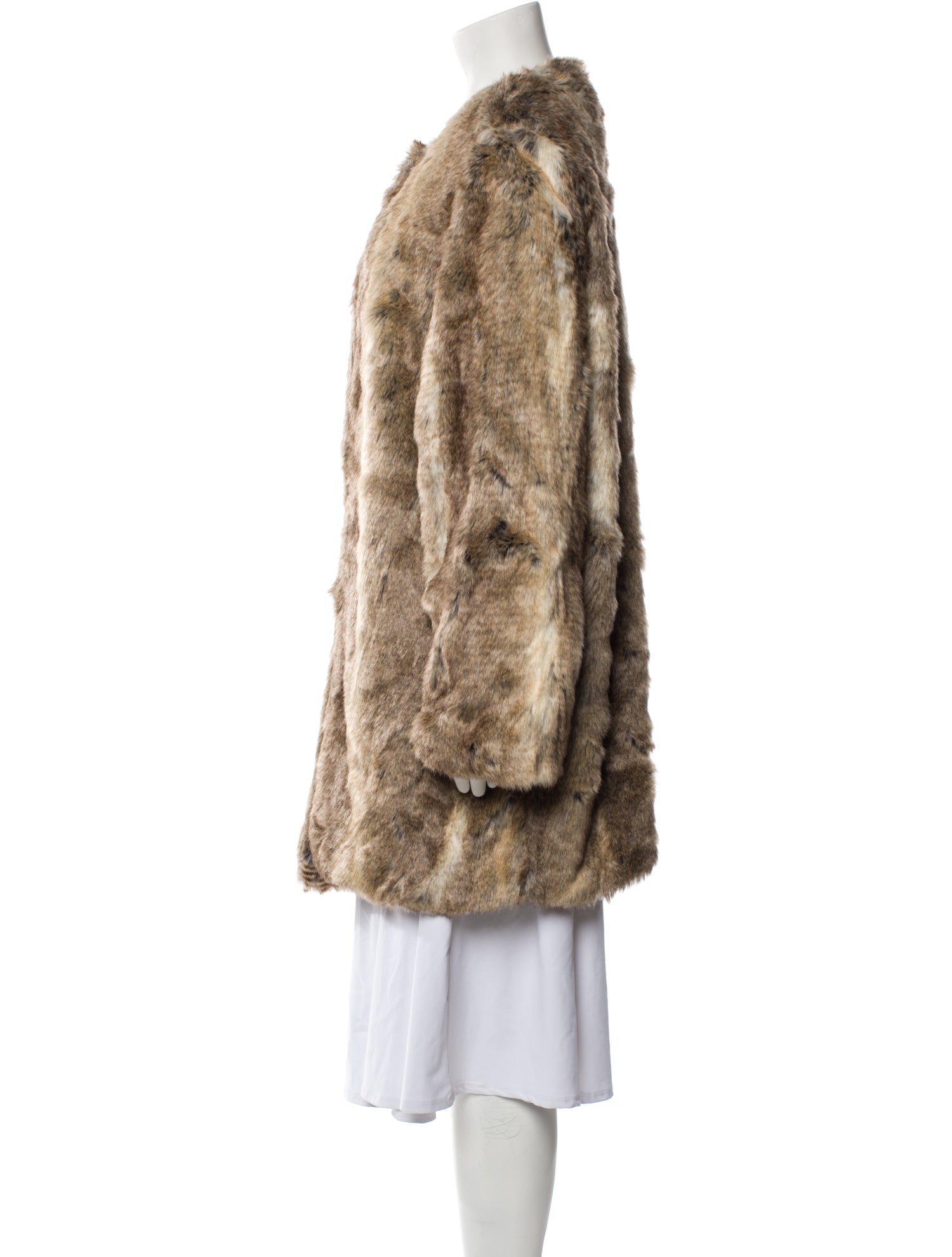 Donna Salyers Faux Fur Animal Print Faux Fur Coat