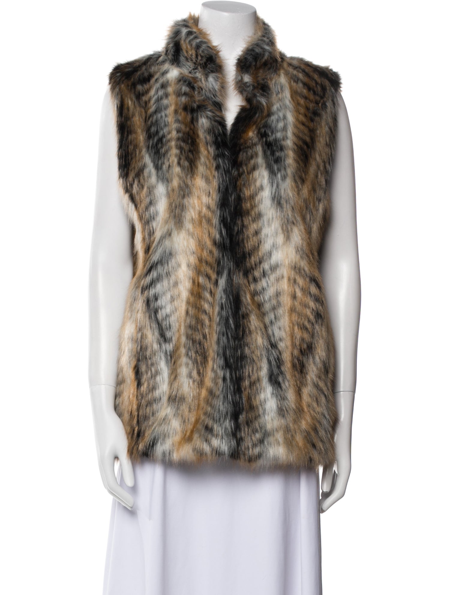 Donna Salyers Faux Fur Animal Print Vest