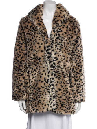 Donna Salyers Faux Fur Animal Print Faux Fur Jacket