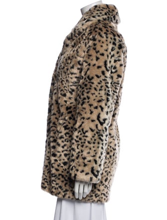 Donna Salyers Faux Fur Animal Print Faux Fur Jacket