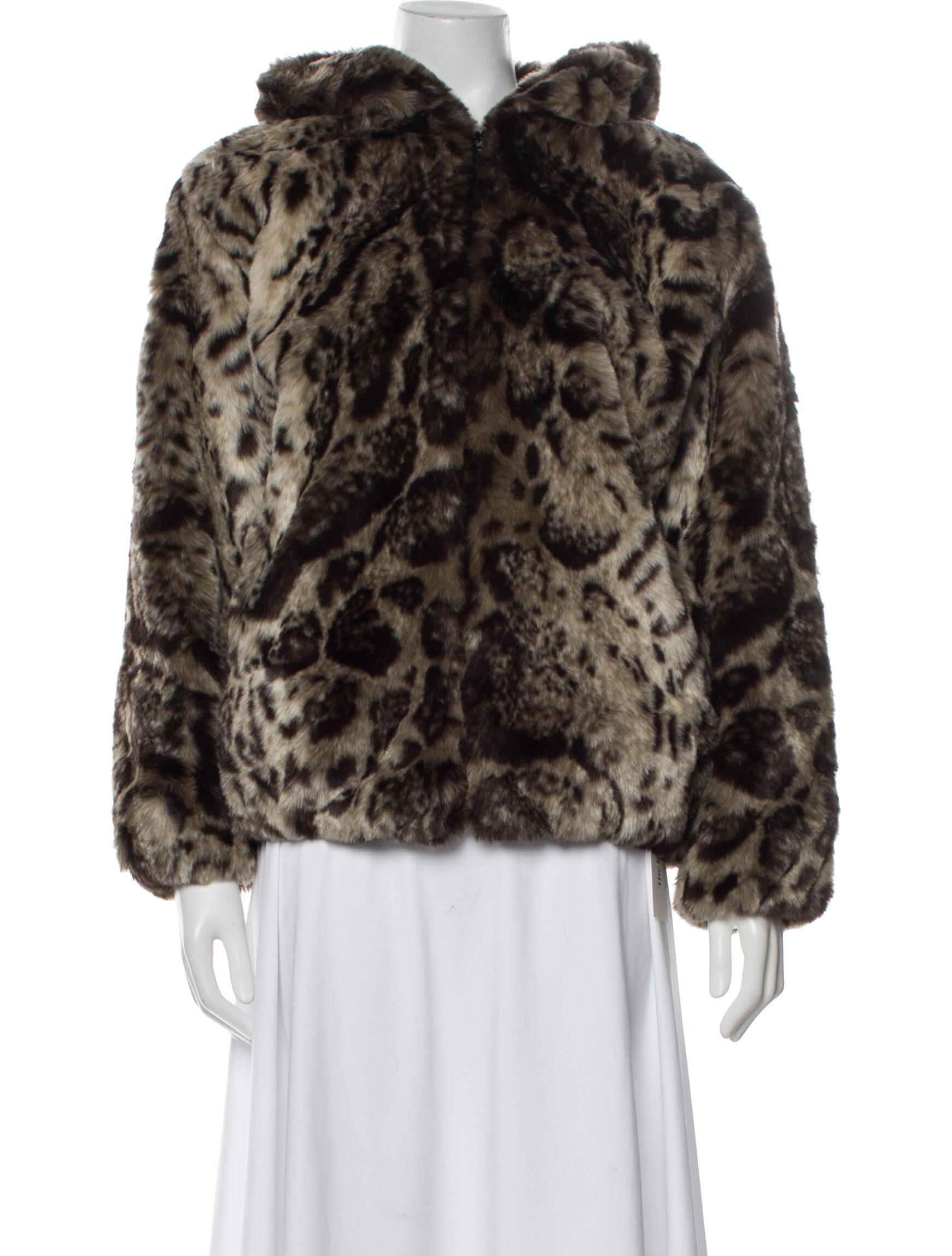 Donna Salyers Faux Fur Animal Print Faux Fur Coat