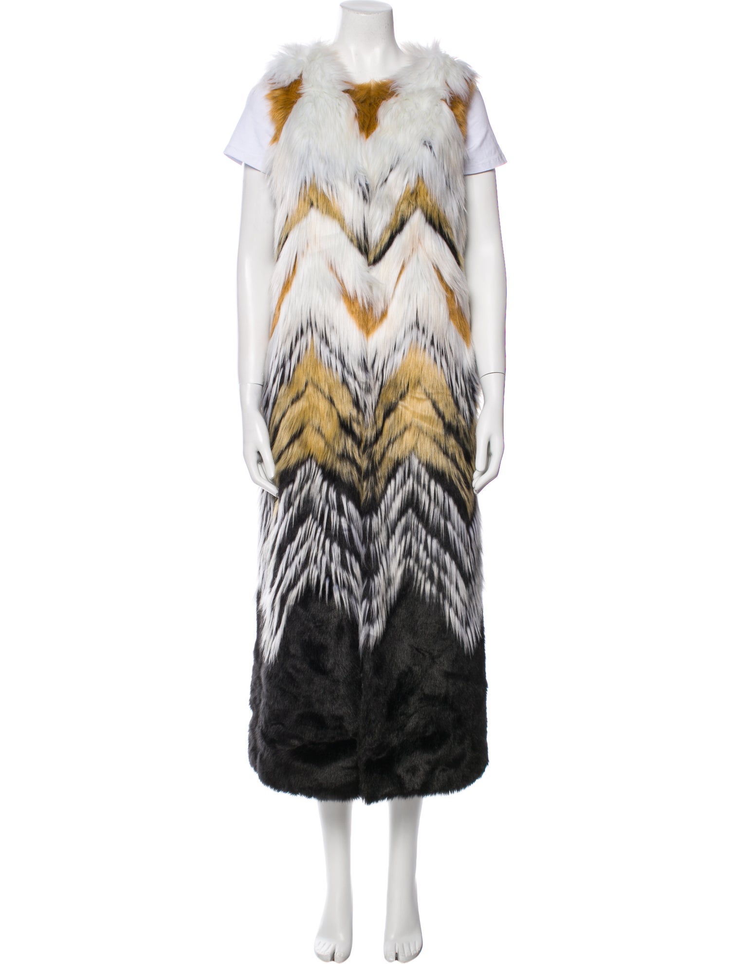 Donna Salyers Faux Fur Printed Coat