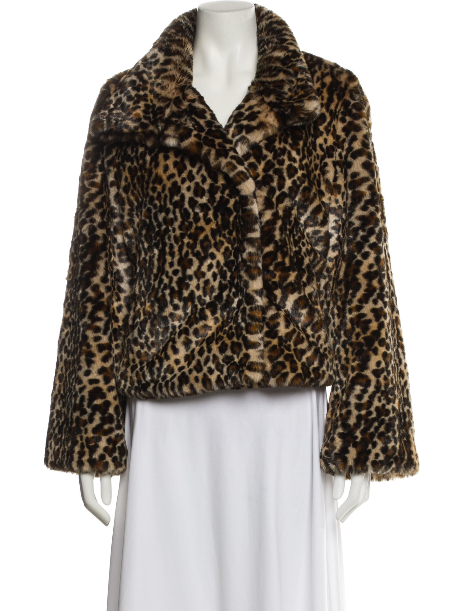 Donna Salyers Faux Fur Animal Print Faux Fur Jacket