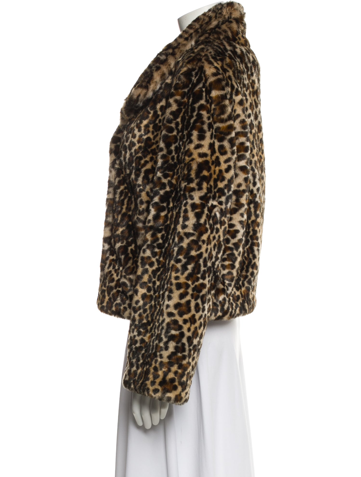 Donna Salyers Faux Fur Animal Print Faux Fur Jacket