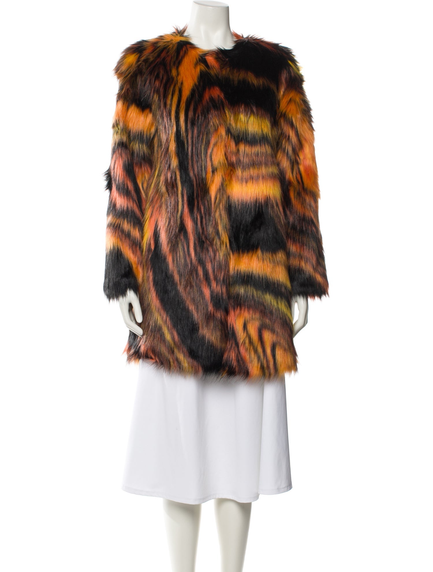 Donna Salyers Faux Fur Printed Faux Fur Coat w/ Tags