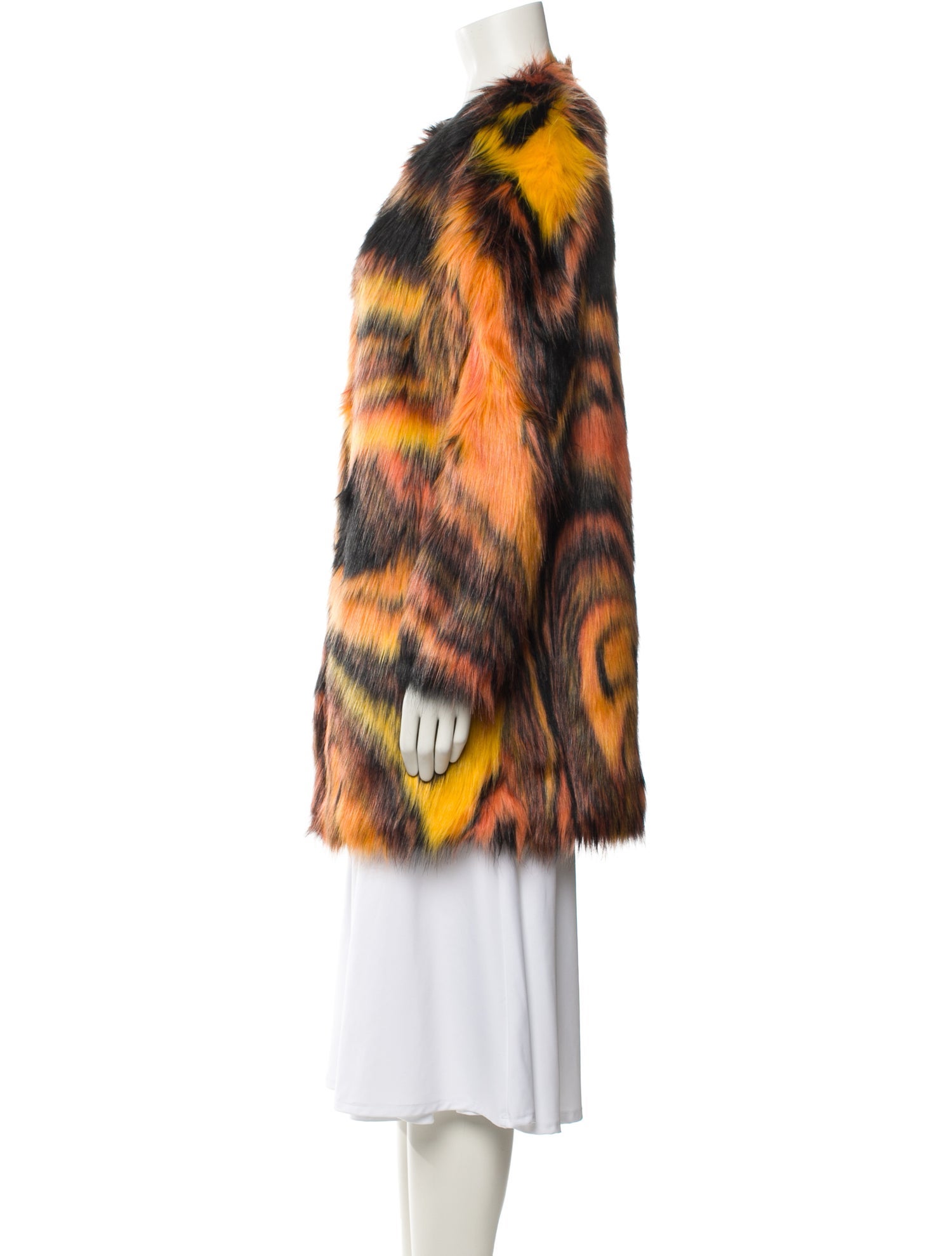 Donna Salyers Faux Fur Printed Faux Fur Coat w/ Tags