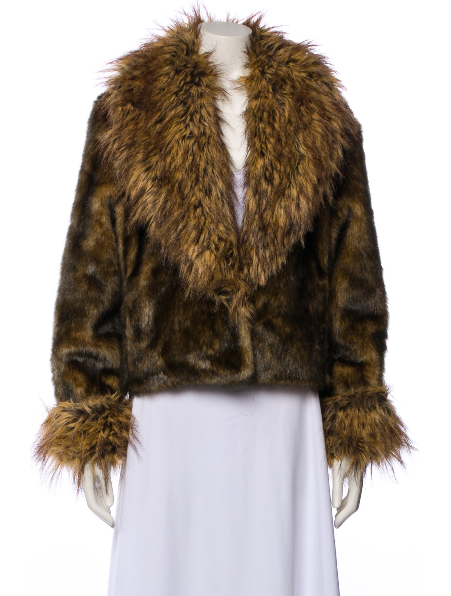 Donna Salyers Printed Faux Fur Jacket