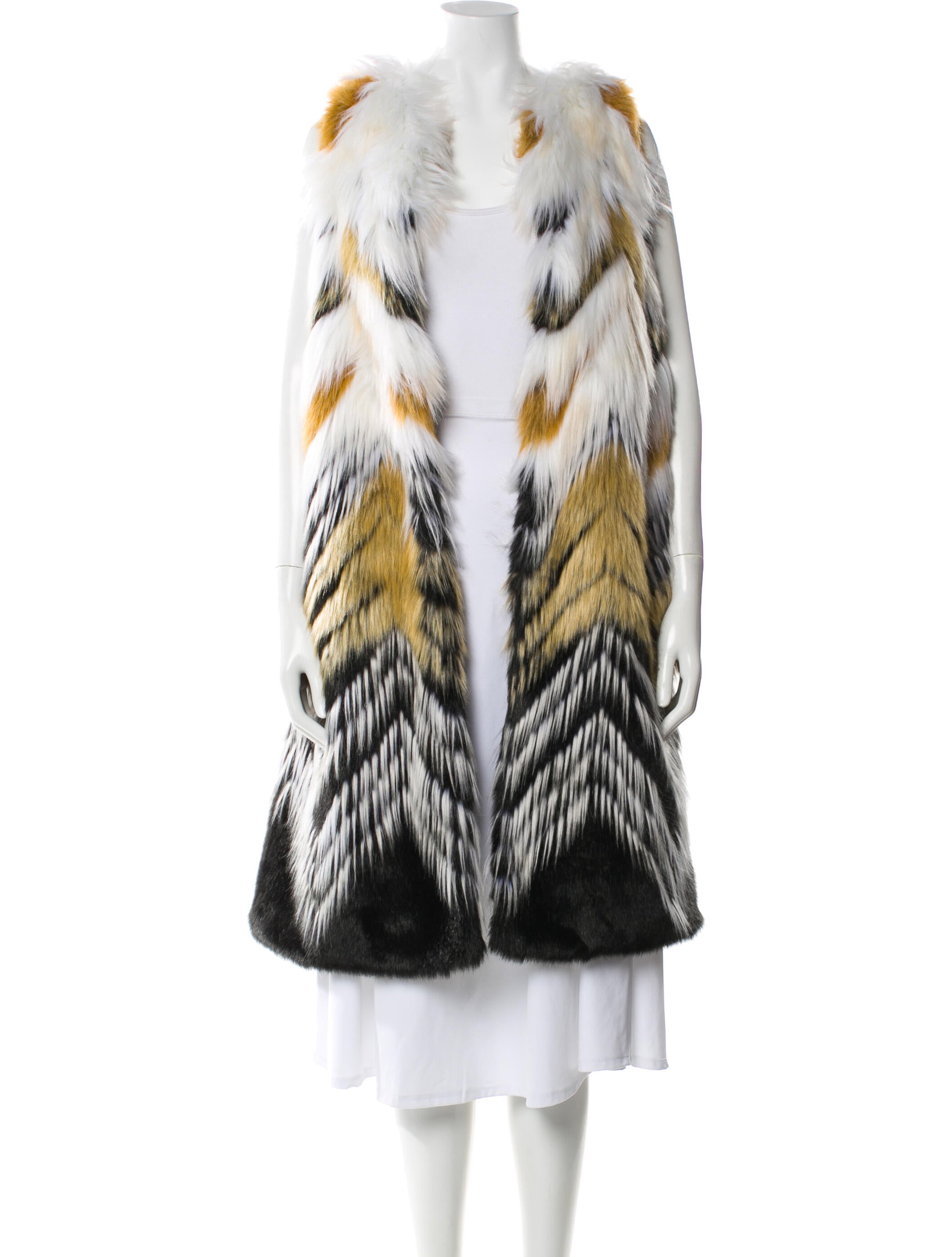 Donna Salyers Faux Fur Striped Coat
