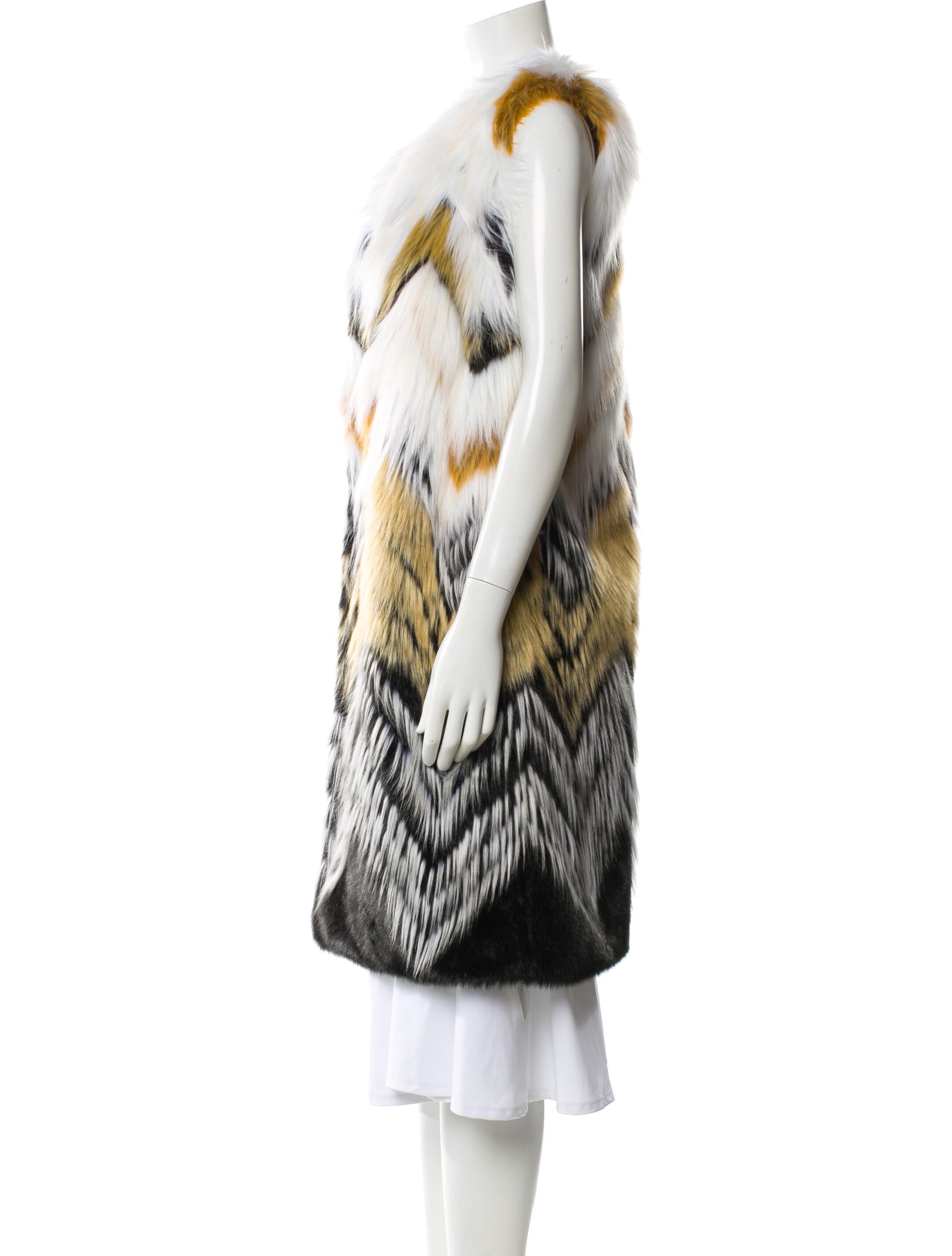 Donna Salyers Faux Fur Striped Coat