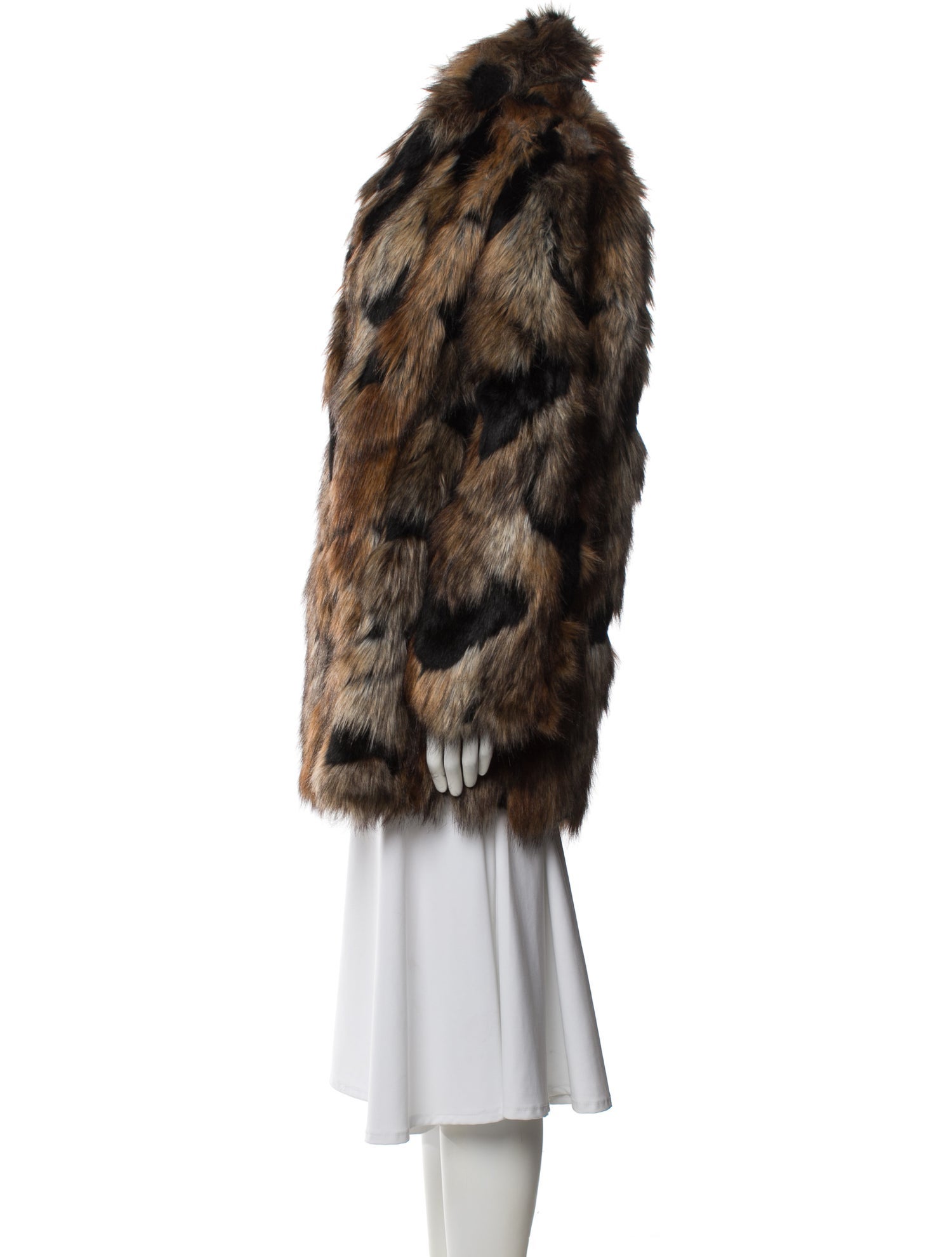 Donna Salyers Faux Fur Animal Print Faux Fur Coat
