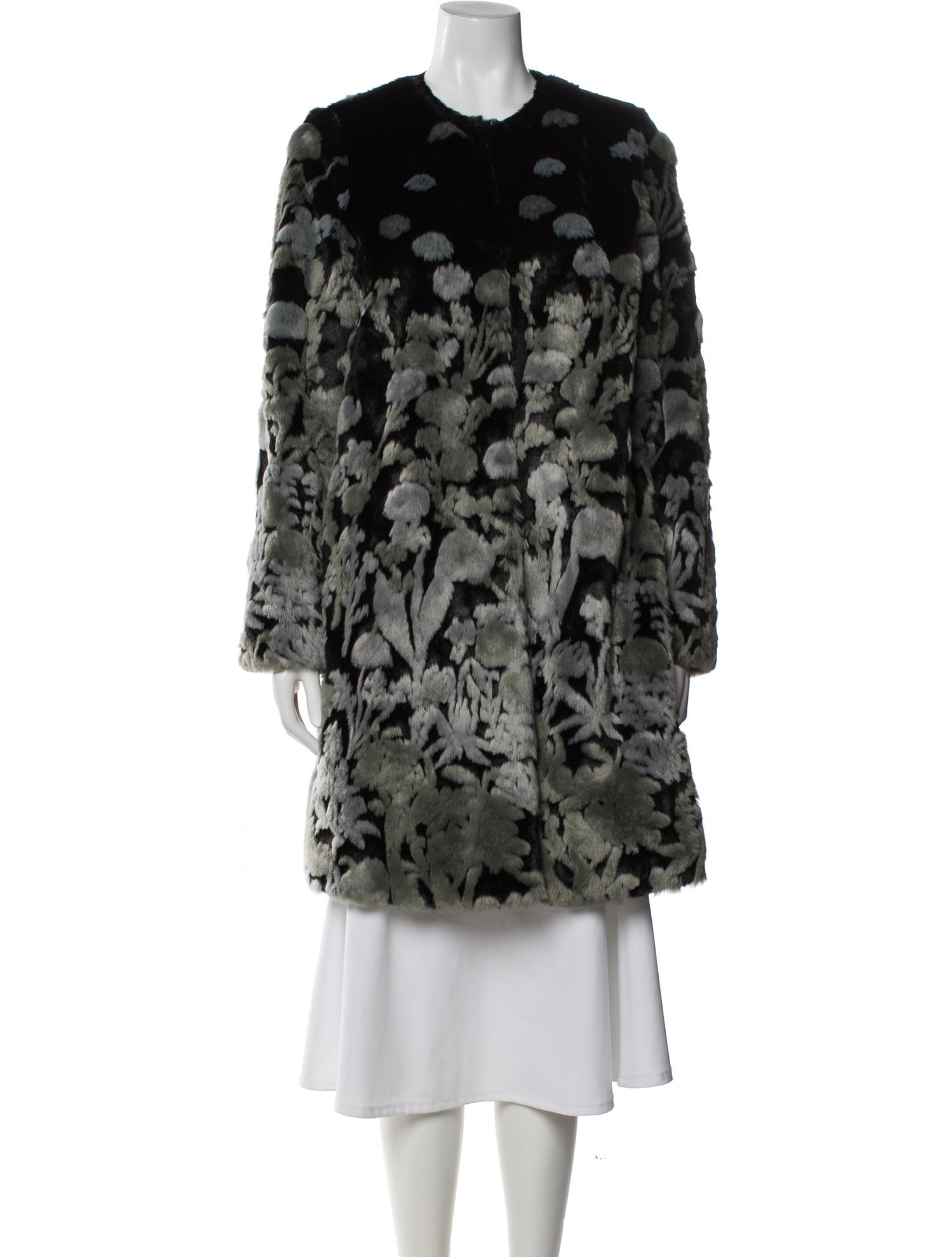 Donna Salyers Faux Fur Printed Coat