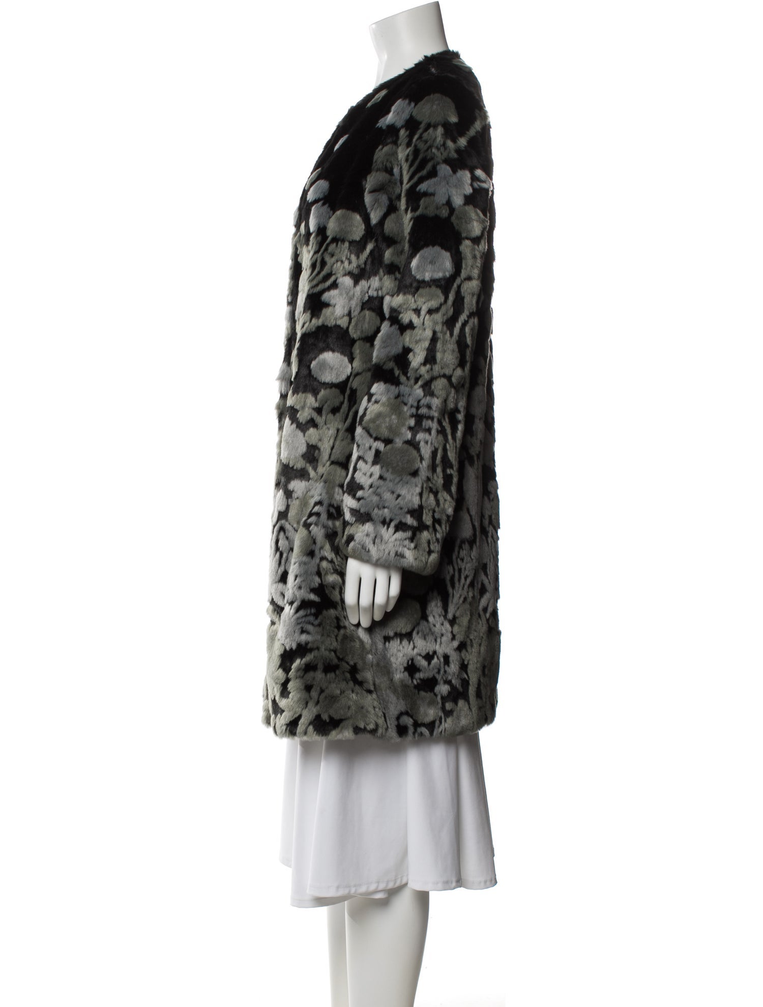 Donna Salyers Faux Fur Printed Coat