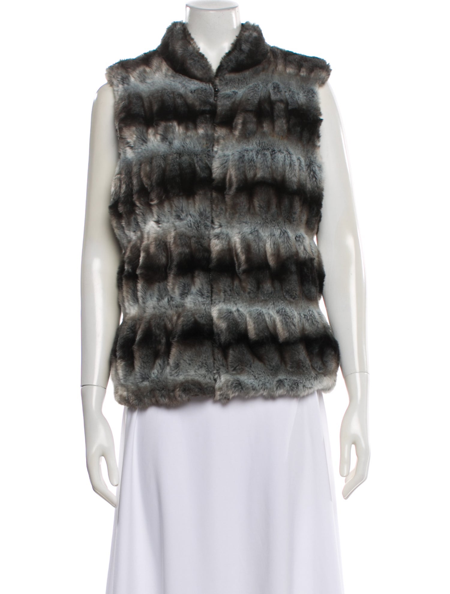 Donna Salyers Lace Pattern Faux Fur Vest