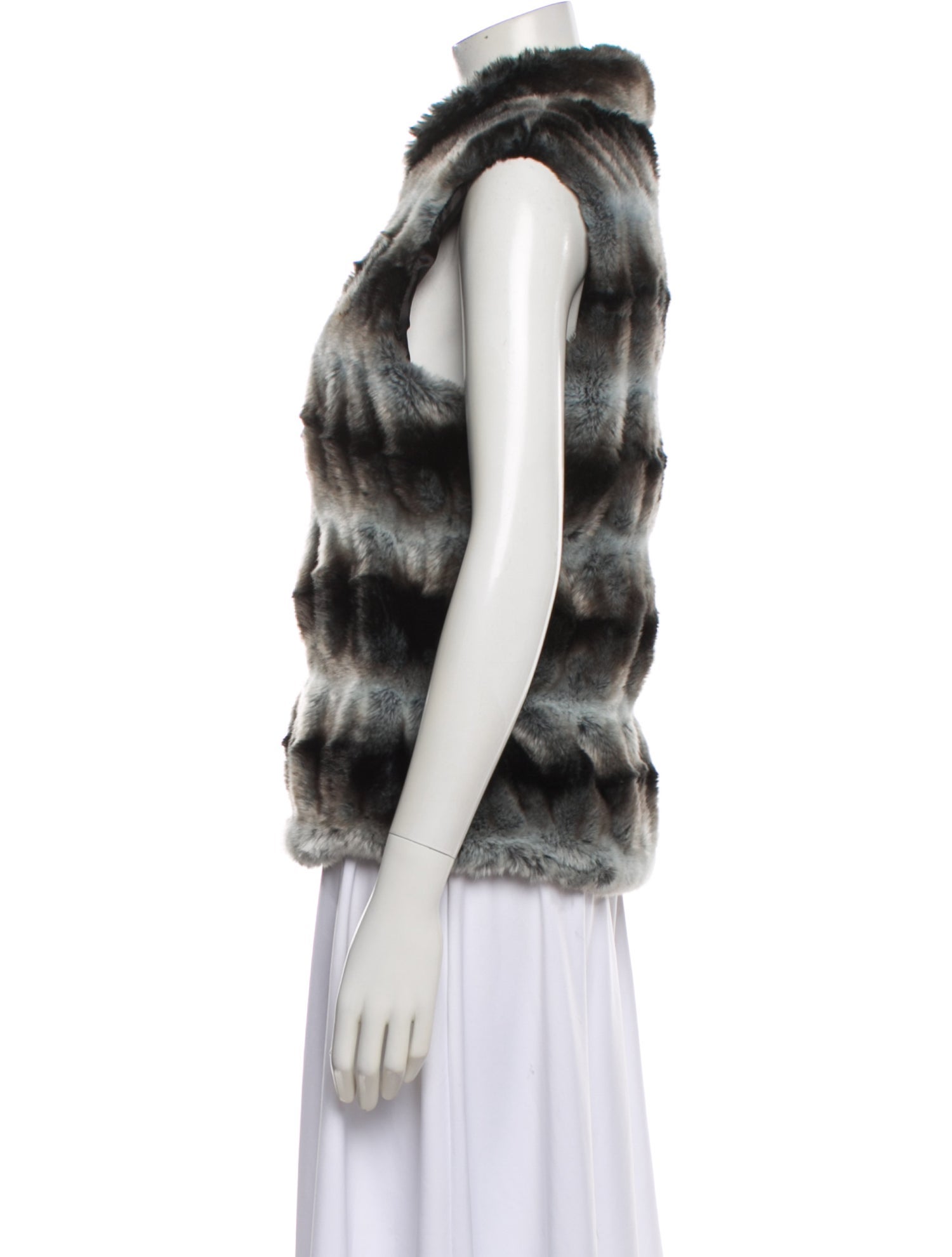 Donna Salyers Lace Pattern Faux Fur Vest