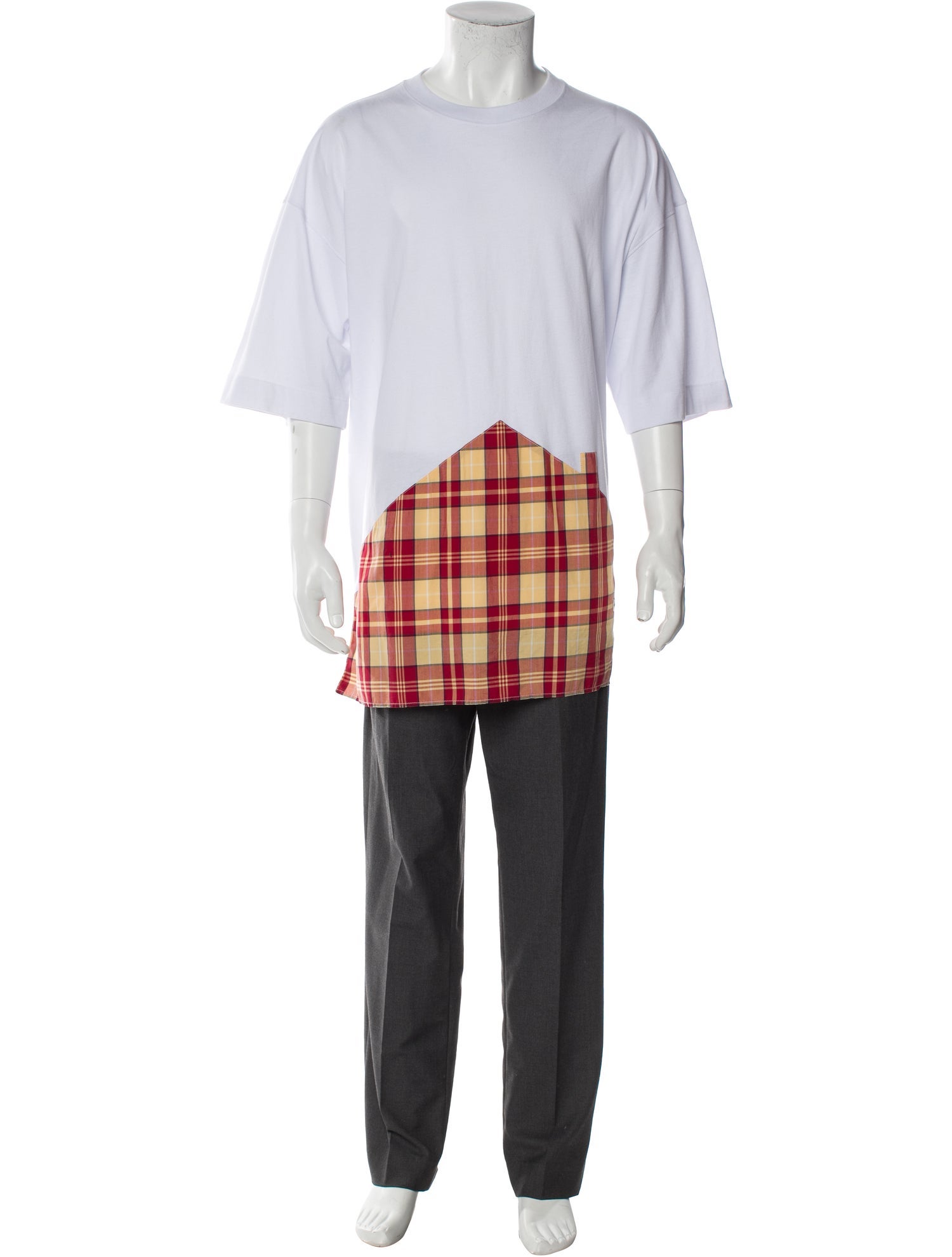 Namacheko Plaid Print Scoop Neck T-Shirt