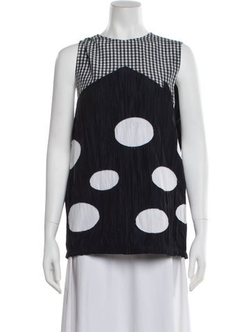 Pre-owned Namacheko Polka Dot Print Crew Neck Top W/ Tags In Blue