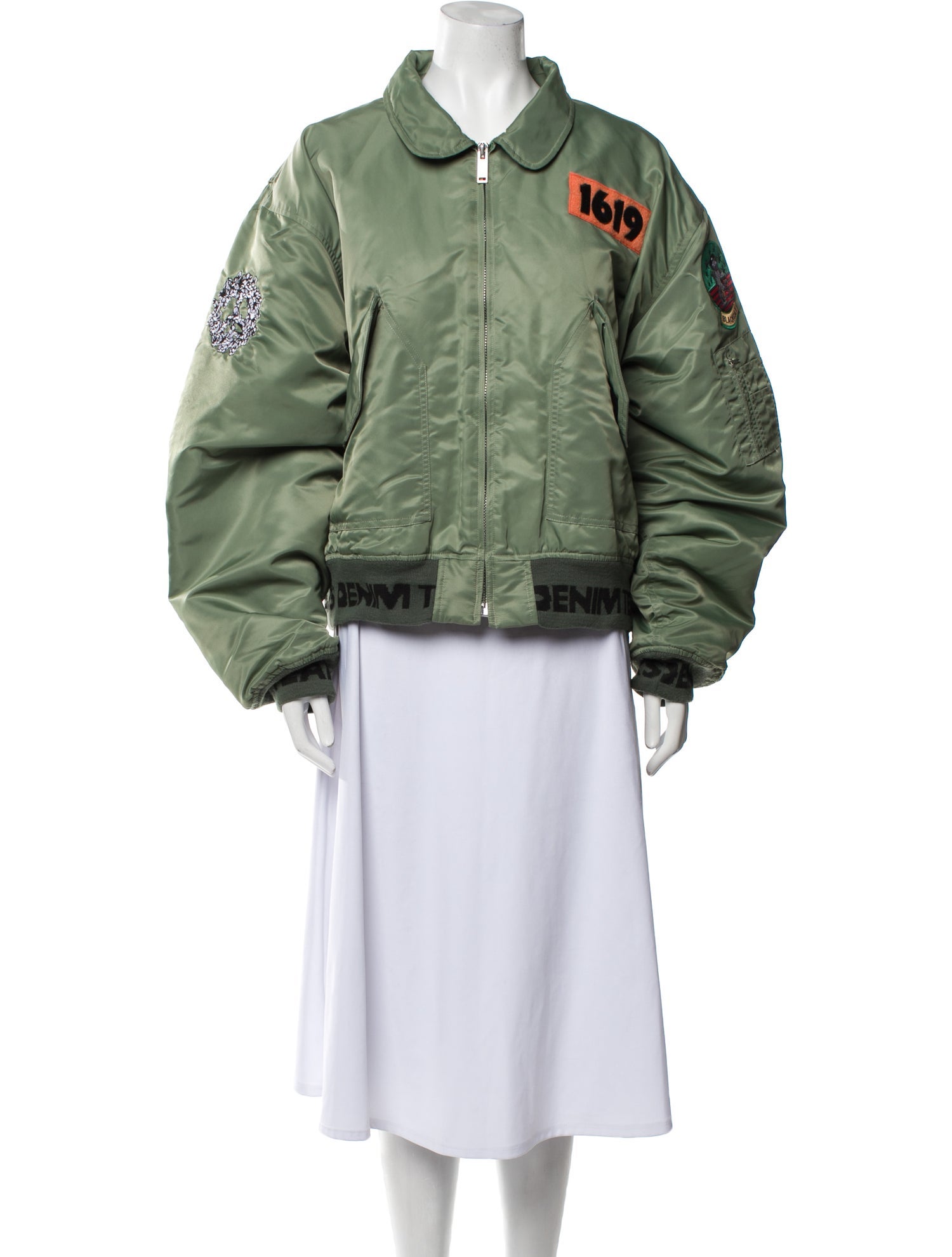Denim Tears Bomber Graphic Print Bomber Jacket - Green Outerwear