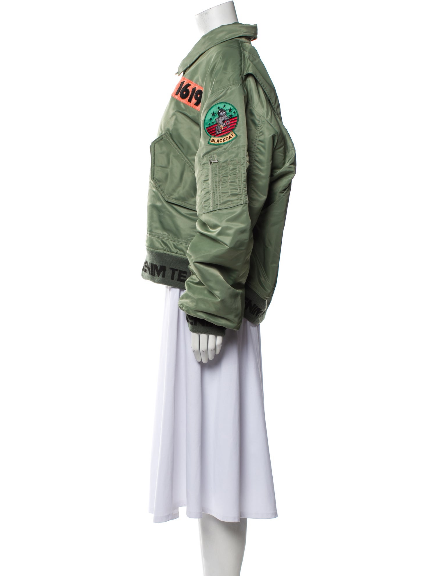 Denim Tears Bomber Graphic Print Bomber Jacket - Green Outerwear