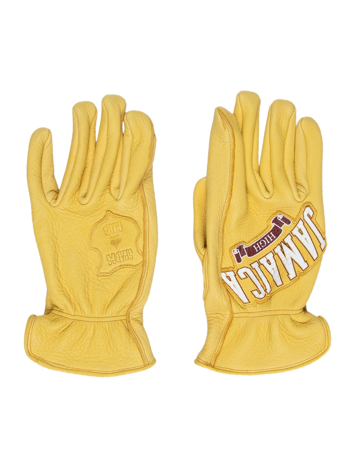Denim Tears x Stussy Leather Dad's Gloves - Yellow Gloves