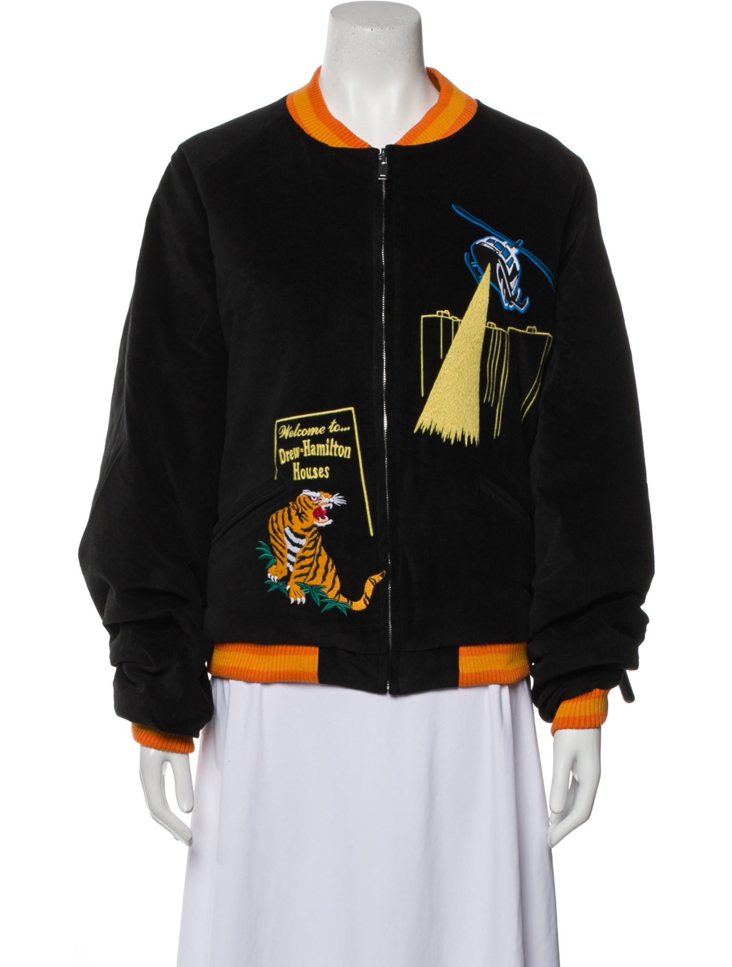 Denim Tears Ming the Tiger of Harlem Reversible Velvet Varsity Jacket