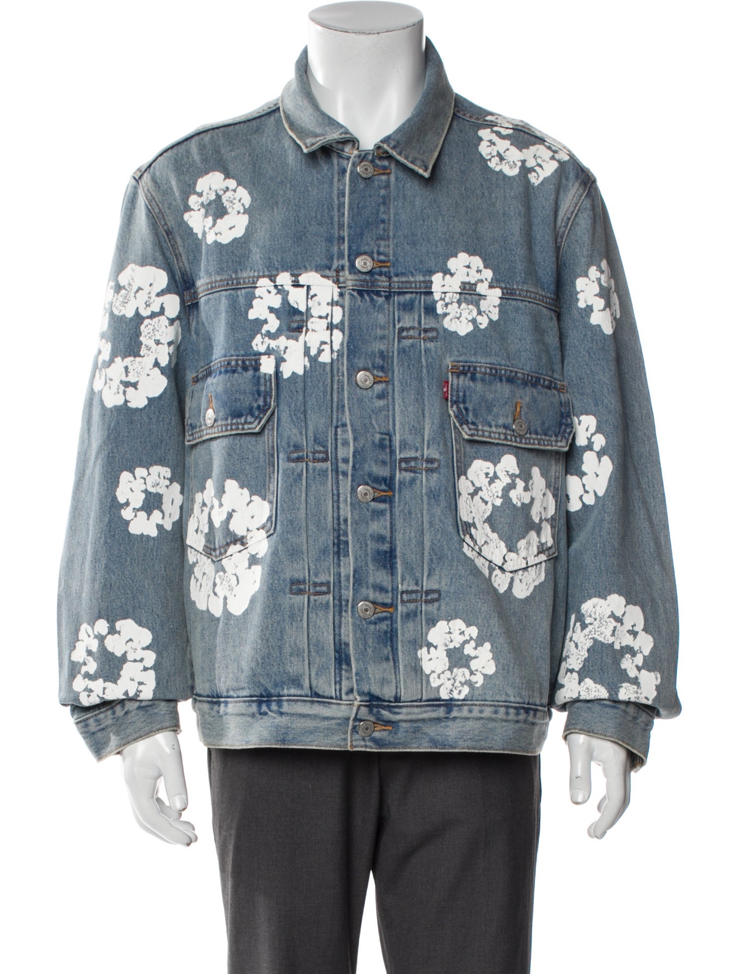 Denim Tears x Levi's Cotton Wreath Denim Floral Print Denim Jacket