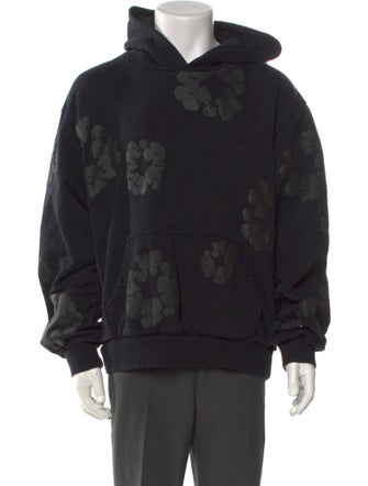 Denim Tears Tonal Cotton Wreath Floral Print Hoodie