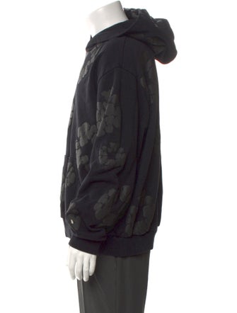 Denim Tears Tonal Cotton Wreath Floral Print Hoodie