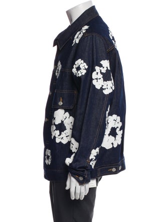 Denim Tears Cotton Wreath Denim Floral Print Denim Jacket