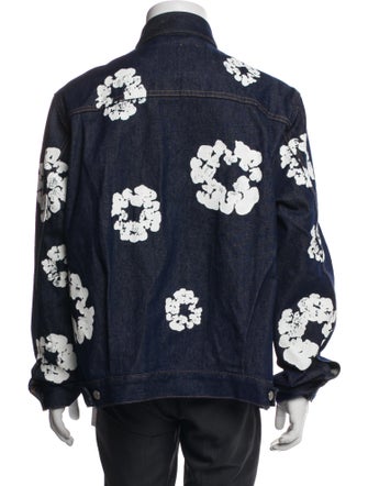 Denim Tears Cotton Wreath Denim Floral Print Denim Jacket