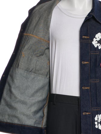 Denim Tears Cotton Wreath Denim Floral Print Denim Jacket