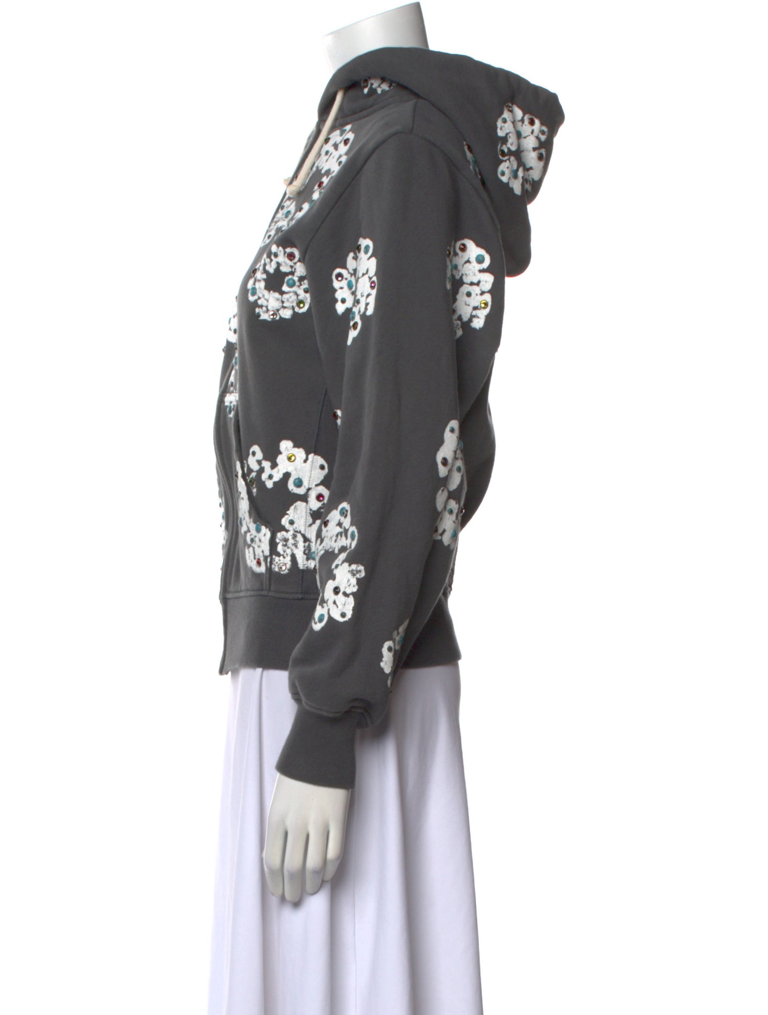Denim Tears 2024 Rhinestone Cotton Wreath Zip Hoodie