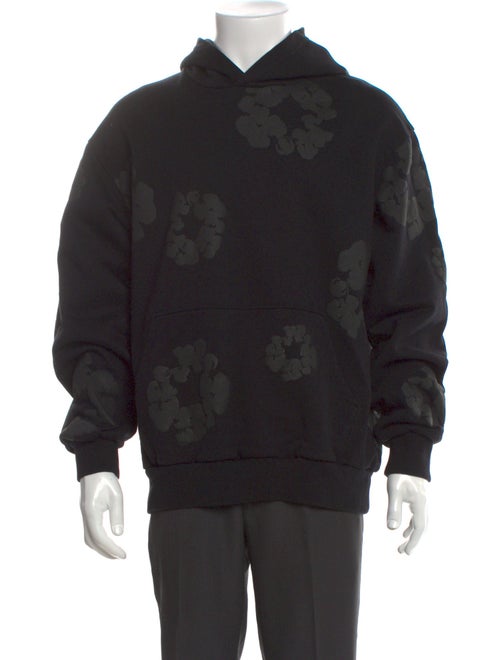 Denim Tears Tonal Cotton Wreath Graphic Print Hoodie