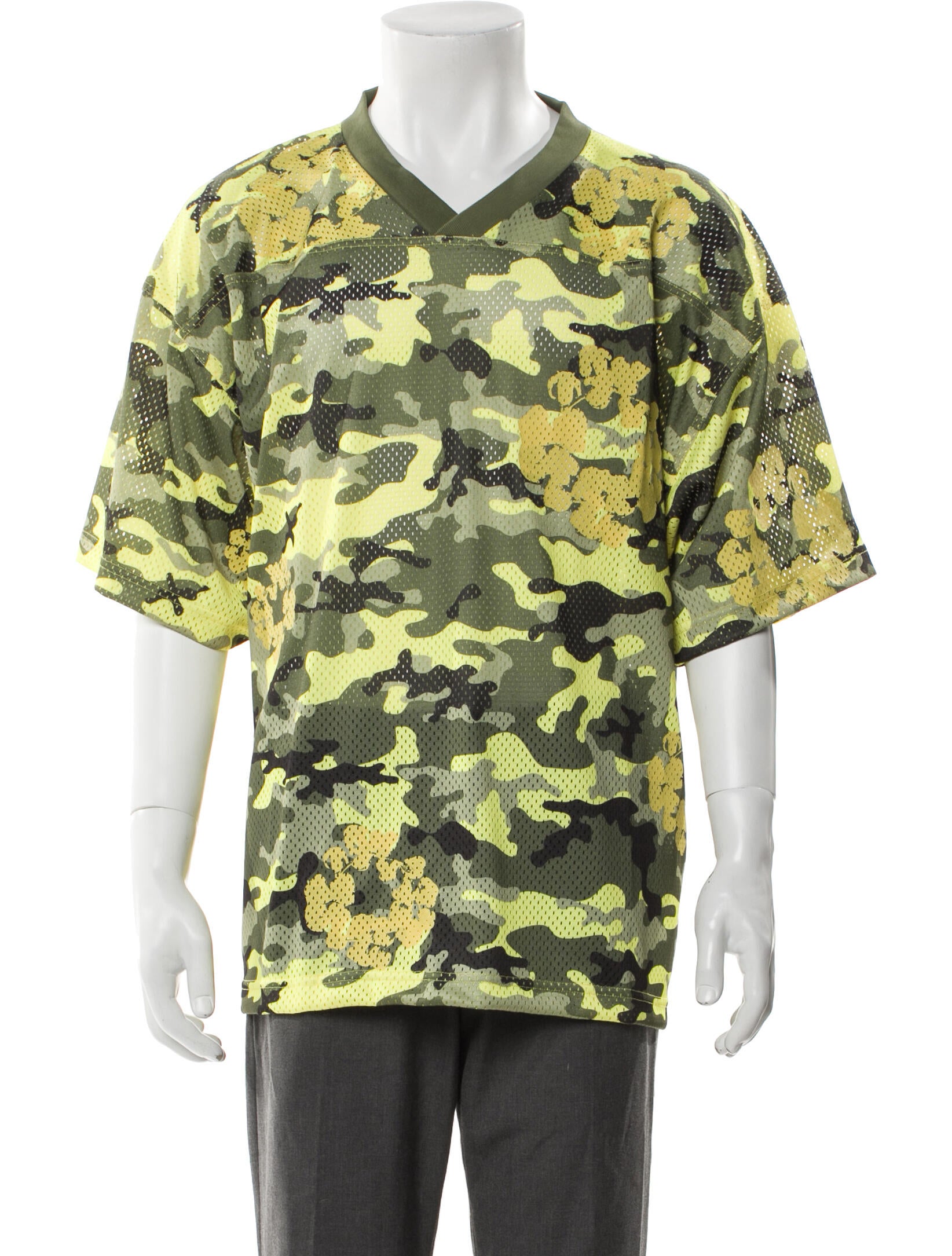 Denim Tears Camo Cotton Wreath Football Printed Henley w/ Tags