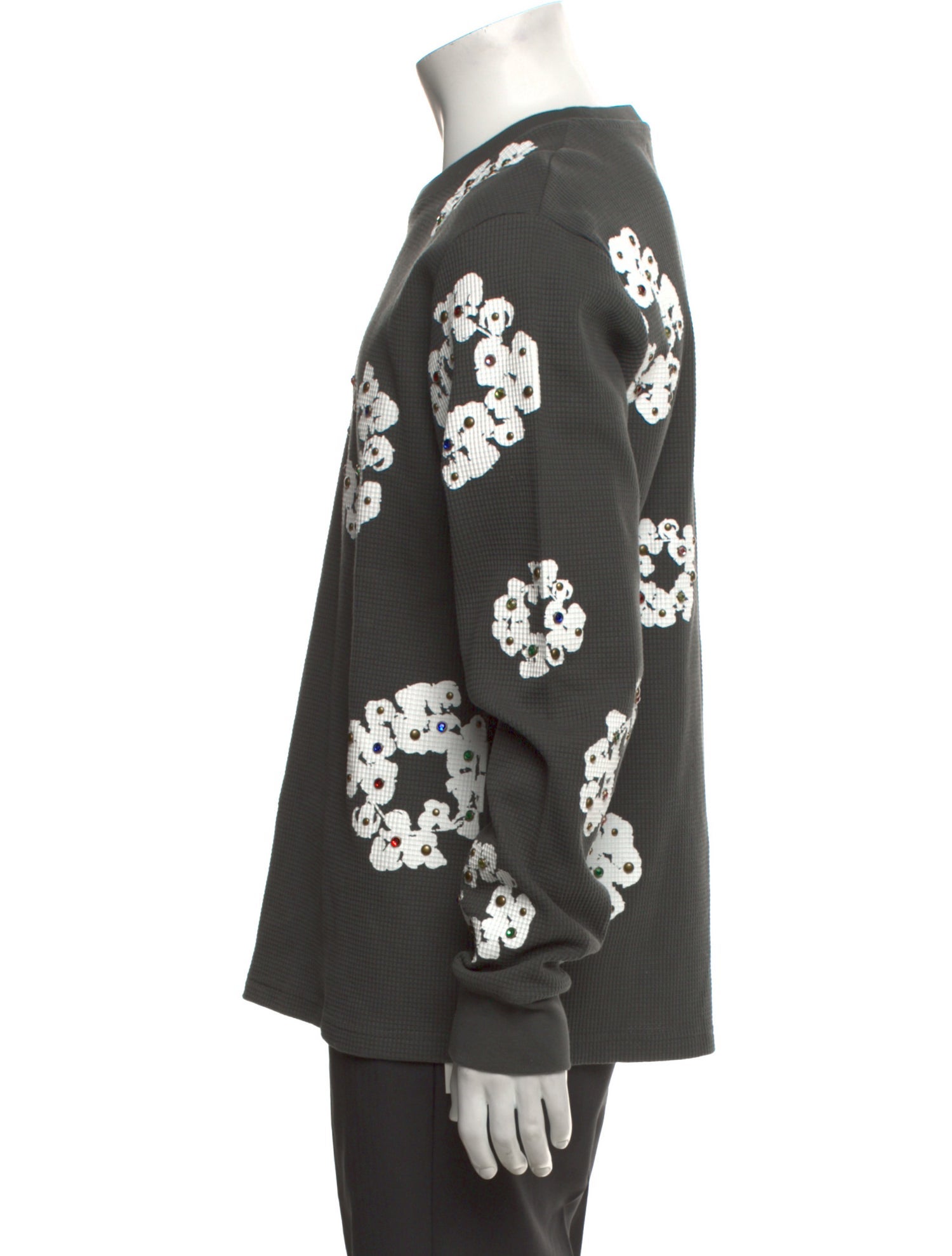 Denim Tears Studded Waffle Cotton Wreath Printed T-Shirt