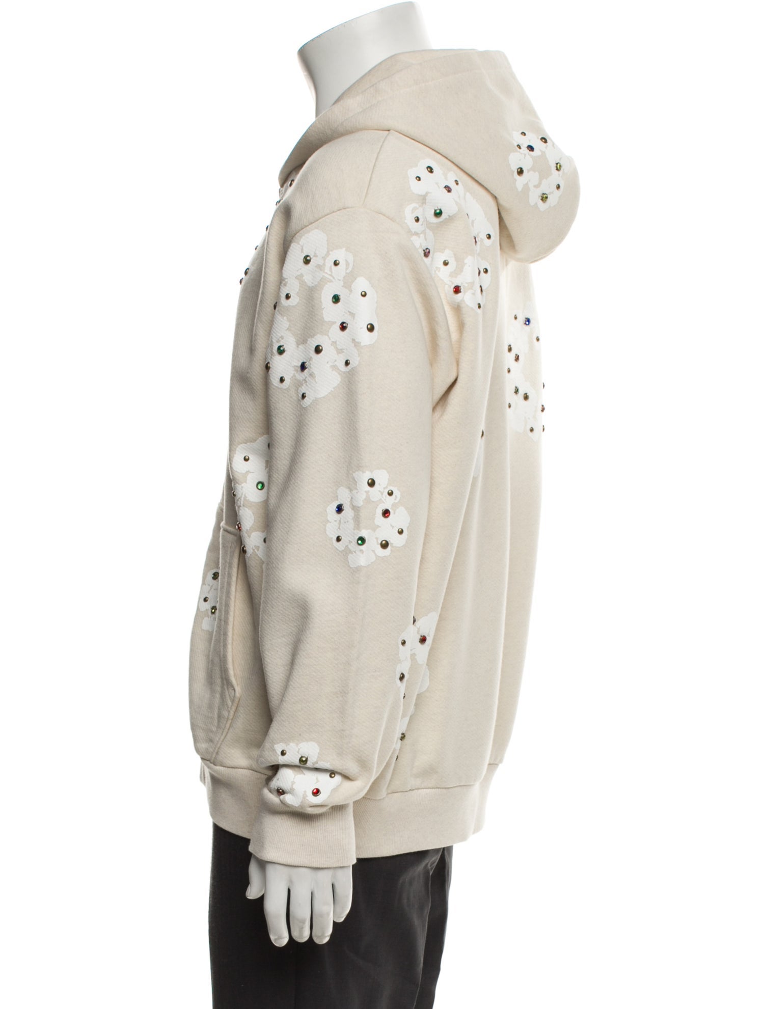 Denim Tears Rhinestone Cotton Wreath Graphic Print Hoodie w/ Tags