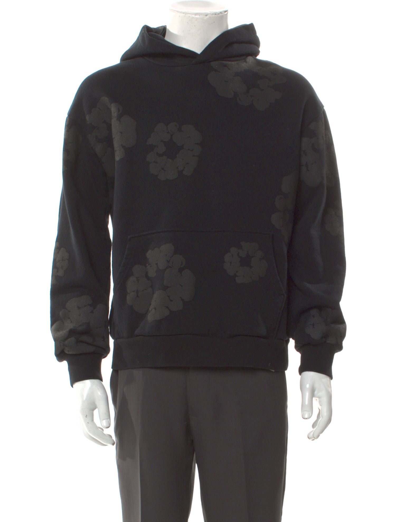 Denim Tears Tonal Cotton Wreath Graphic Print Hoodie